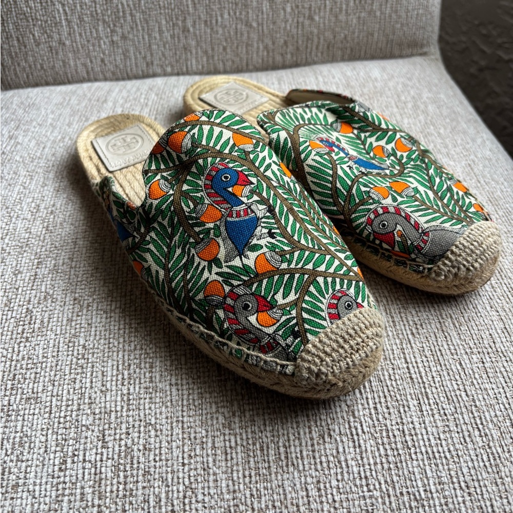 Tory Burch Vibrant Patterned Espadrille Mules - Picture 2 of 4